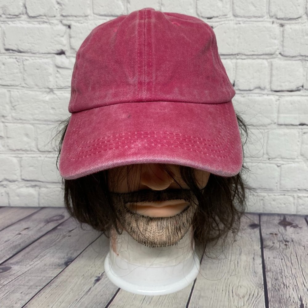 Faded Hat Cap Strap Back Pink Casual Preppy Look Streetwear Cotton Adjustable